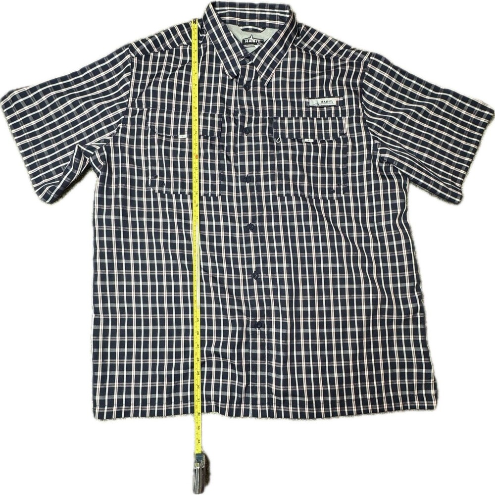 Habit Mens XL Solar UV Protection Short Sleeve Fishing Shirt Vented Outdoor - Picture 4 of 12